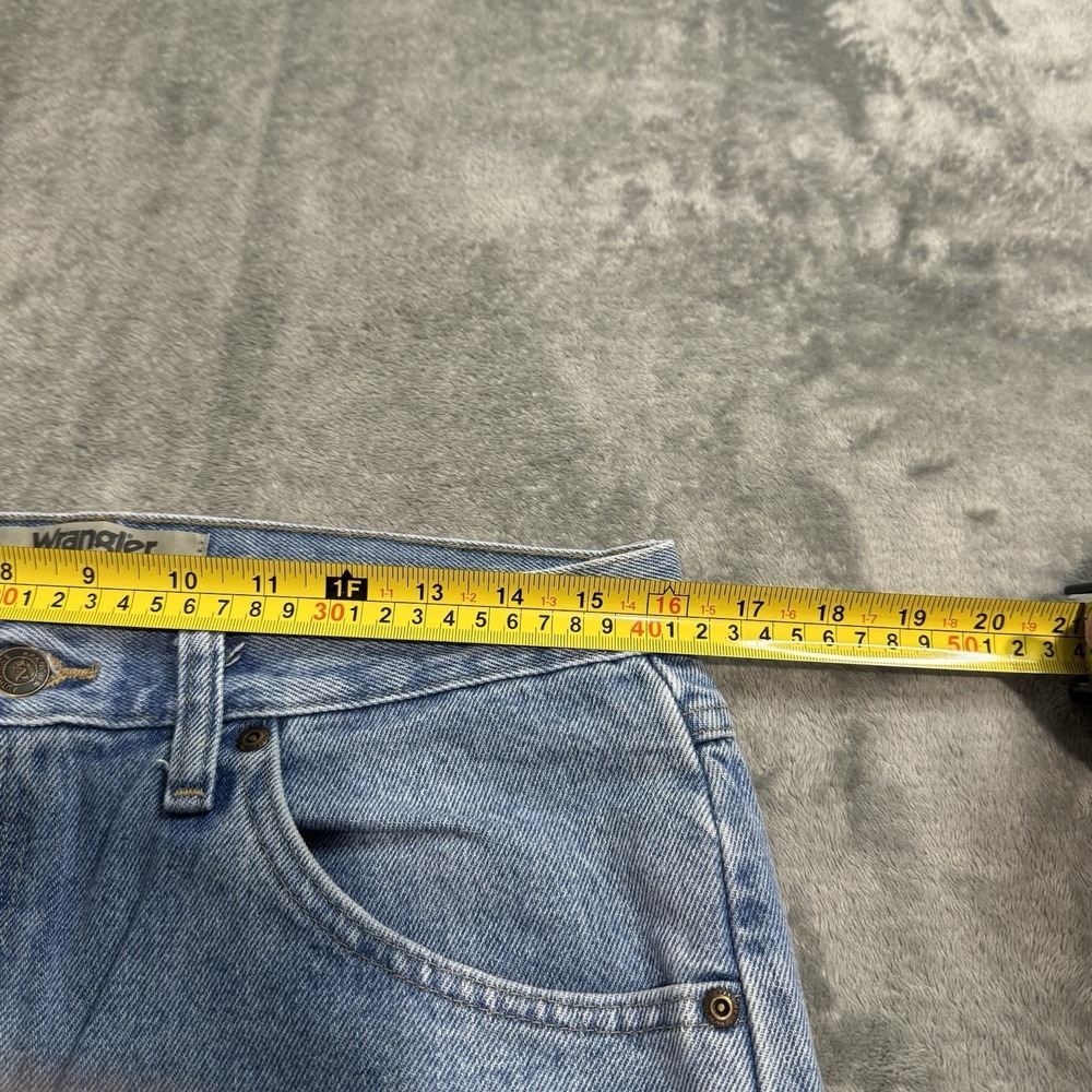 VTG Y2K Wrangler Straight Fit Lightwash Denim Jeans Mens 32x34 Western Indie - Picture 8 of 11